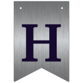 紫色および銀製のモダンなハッピーバースデーの旗 バンティングフラッグ (第2の旗)