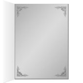 紫色および銀製の花のテーブル数カード (内側 (右))