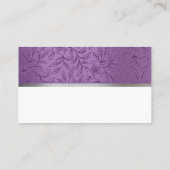 紫色および銀製の金属座席表 プレイスカード (裏面)