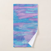 紫色および青い渦巻 バスタオルセット (ハンドタオル)