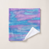 紫色および青い渦巻 バスタオルセット (ウォッシュタオル)