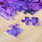 紫色および青のアジサイの大きい束 ジグソーパズル (側面)