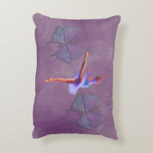 紫色および青のアラベスクの位置のバレリーナ アクセントクッション (裏面(縦))