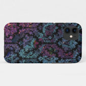 紫色および青のダマスク織パターン Case-Mate iPhoneケース (裏面(横))