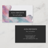 紫色および青のモダンな水彩画 名刺 (正面/裏面)