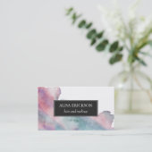 紫色および青のモダンな水彩画 名刺 (スタンド正面)