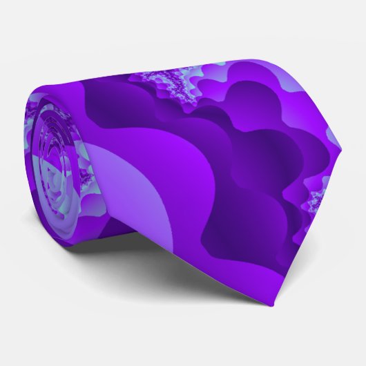 紫色および青の泡珊瑚のフラクタルデザイン ネクタイ (ロール)