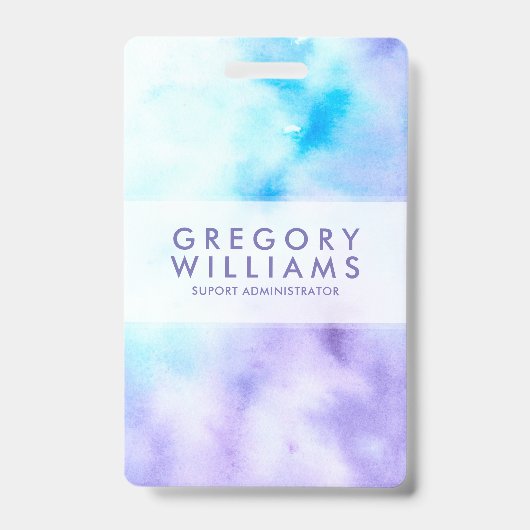 紫色および青の液体はBagroundを着色します バッジ (Front)