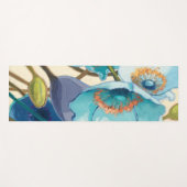 紫色および青の異なった色合いの花 ヨガマット (正面(横))