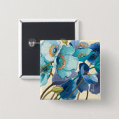 紫色および青の異なった色合いの花 缶バッジ (正面&裏面)