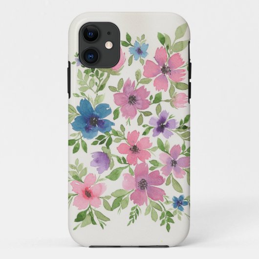 紫色および青の花の庭の電話箱 Case-Mate iPhoneケース (裏面)
