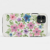 紫色および青の花の庭の電話箱 Case-Mate iPhoneケース (裏面(横))