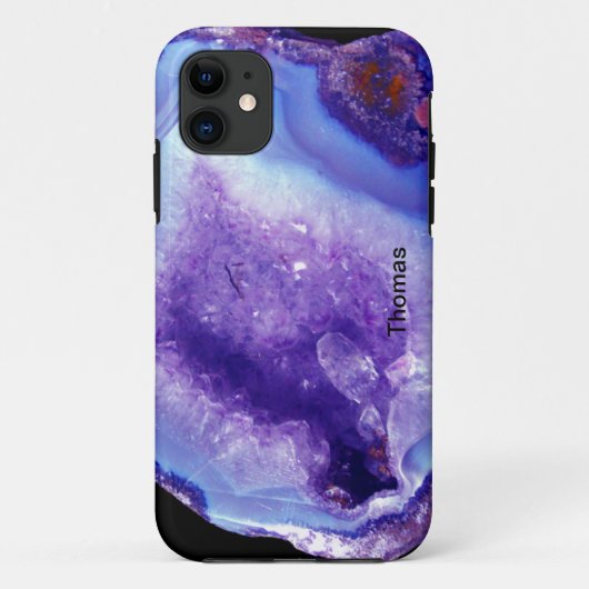 紫色および青のGeode Case-Mate iPhoneケース (裏面)