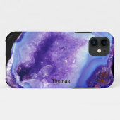 紫色および青のGeode Case-Mate iPhoneケース (裏面(横))
