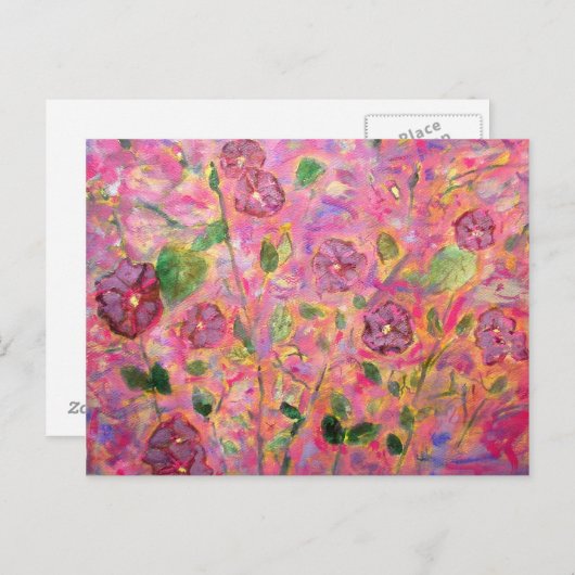 紫色および青朝顔 ポストカード (正面/裏面)