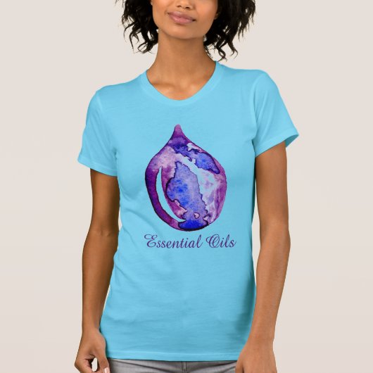 紫色および青精油 Tシャツ (正面)