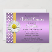 紫色および黄色のデイジーのブライダルシャワーの招待状 招待状 (正面)