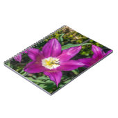 紫色および黄色の花のノート ノートブック (左側)