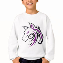 紫色および黒いオオカミの頭部の輪郭