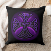 紫色および黒いケルト十字の装飾用クッション クッション (ブランケット)