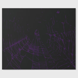 紫色および黒いゴシックSpiderweb ラッピングペーパー