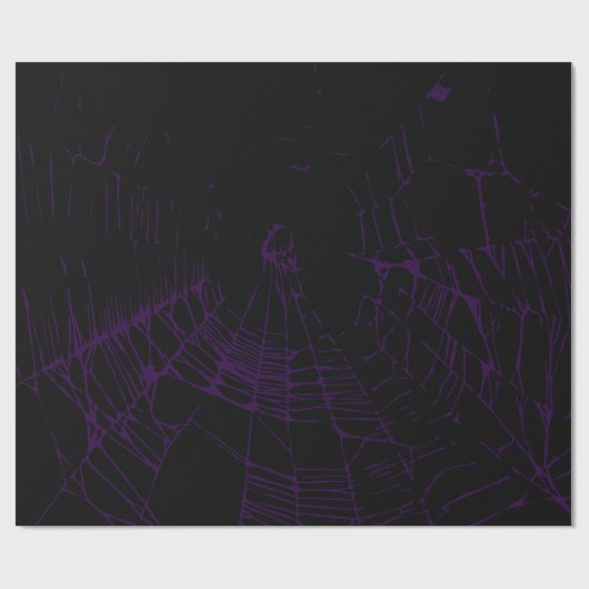 紫色および黒いゴシックSpiderweb ラッピングペーパー (フラット)
