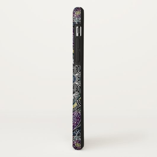 紫色および黒い神聖な曼荼羅の星およびレース Case-Mate iPhoneケース (裏面/左)