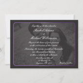 紫色および黒い結婚式招待状 招待状 (裏面)