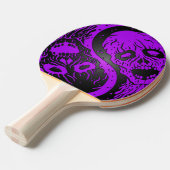 紫色および黒い陰陽のゾンビ 卓球ラケット (正面アングル)