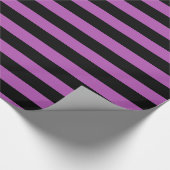 紫色および黒のストライプの包装紙 ラッピングペーパー (角)