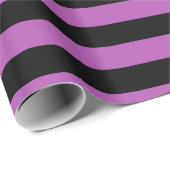 紫色および黒のストライプの包装紙 ラッピングペーパー (ロールコーナー)