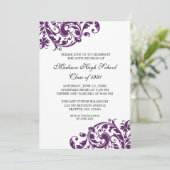 紫色および黒の華麗さの同窓会 招待状 (スタンド正面)