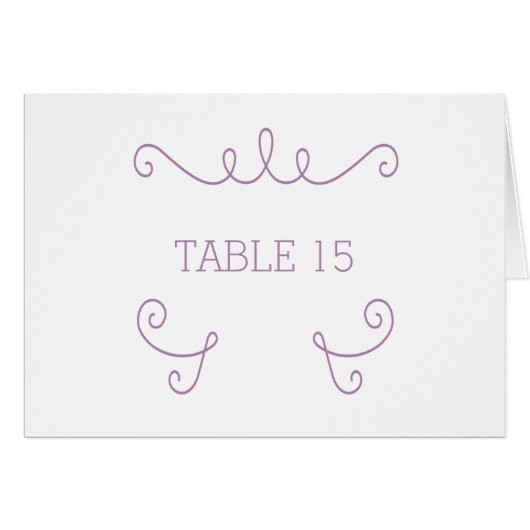 紫色お洒落のテーブル番号札 (正面横)