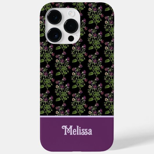 紫色かわいらしの花モノグラムの柄 Case-Mate iPhoneケース (裏面)
