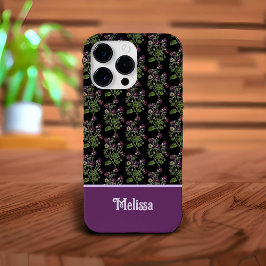 紫色かわいらしの花モノグラムの柄 Case-Mate iPhone 14 PRO MAXケース