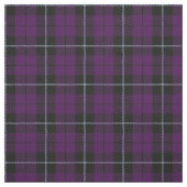 紫色かプラム黒いw/whiteストライプな格子縞の生地 ファブリック (見本)