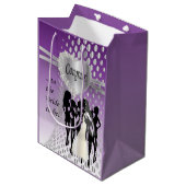 -紫色がある花嫁へのおめでとう ミディアムペーパーバッグ (正面アングル)