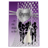 -紫色がある花嫁へのおめでとう ミディアムペーパーバッグ (裏面)