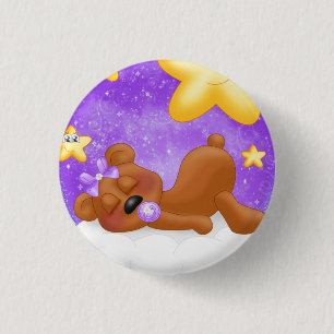 紫色くま 缶バッジ