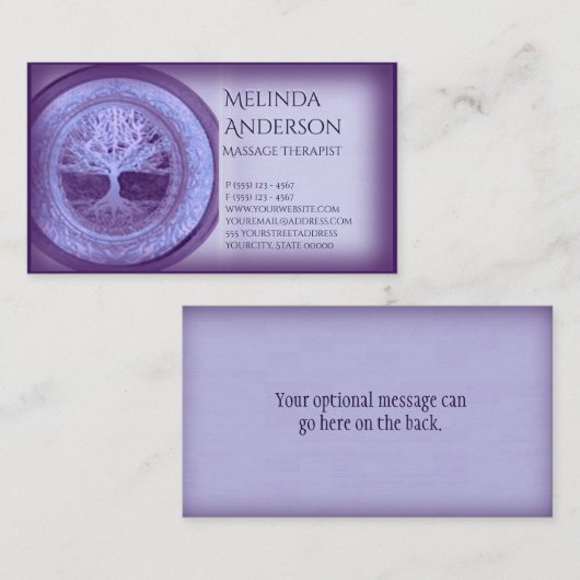 紫色そしてラベンダーの生命の樹 名刺 (正面/裏面)