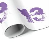 紫色だれでものための第13誕生日白で ラッピングペーパー (ロールコーナー)