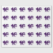 紫色だれでものための第16誕生日白で ラッピングペーパー (フラット)