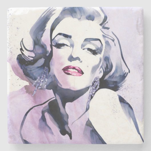 紫色でかわいらしい ストーンコースター (正面)