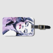 紫色でかわいらしい ラゲッジタグ (正面横)