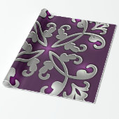 紫色でかわいらしい ラッピングペーパー (アンロールド)