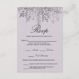 紫色でかわいらしい 出欠カード