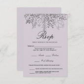 紫色でかわいらしい 出欠カード (正面/裏面)