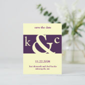 紫色で日付を保存する 案内ポストカード (スタンド正面)