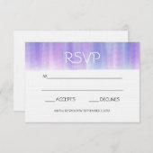 紫色とピンク色のRSVPカード 出欠カード (正面/裏面)