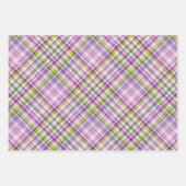 紫色とラベンダーイースターは水色の花を交差 ラッピングペーパーシート (正面3)